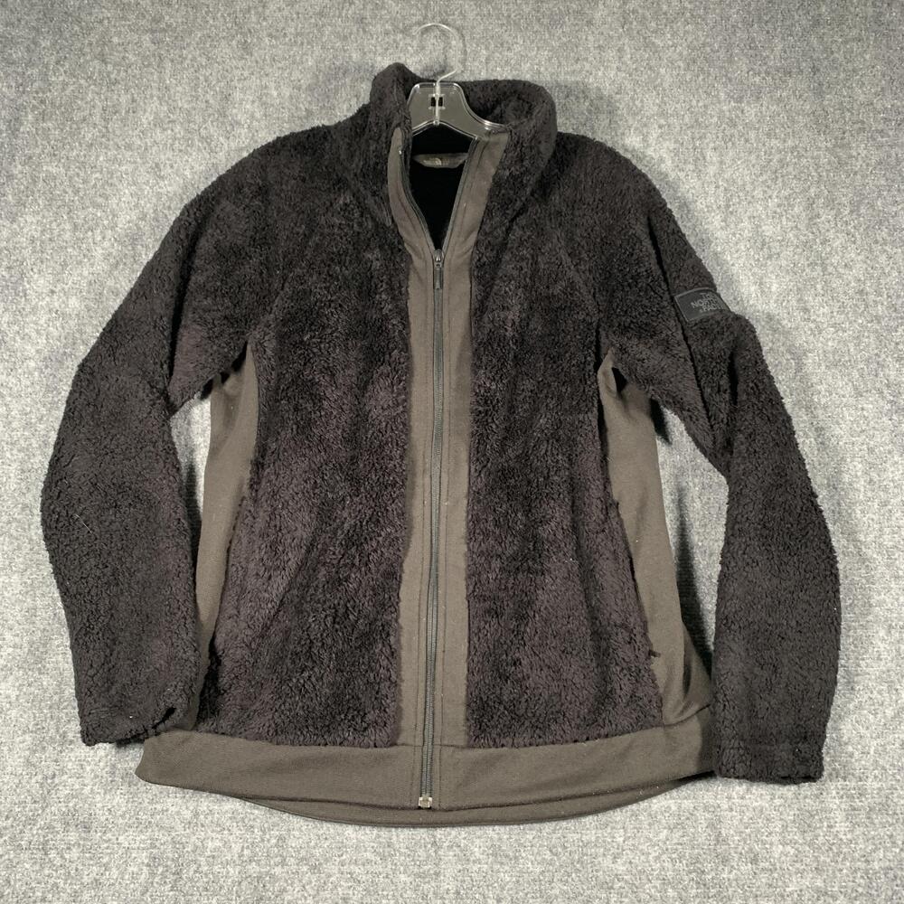 The North Face Jacket Womens Medium Black Fuzzy Fleece Full Zip Outdoor Cozy